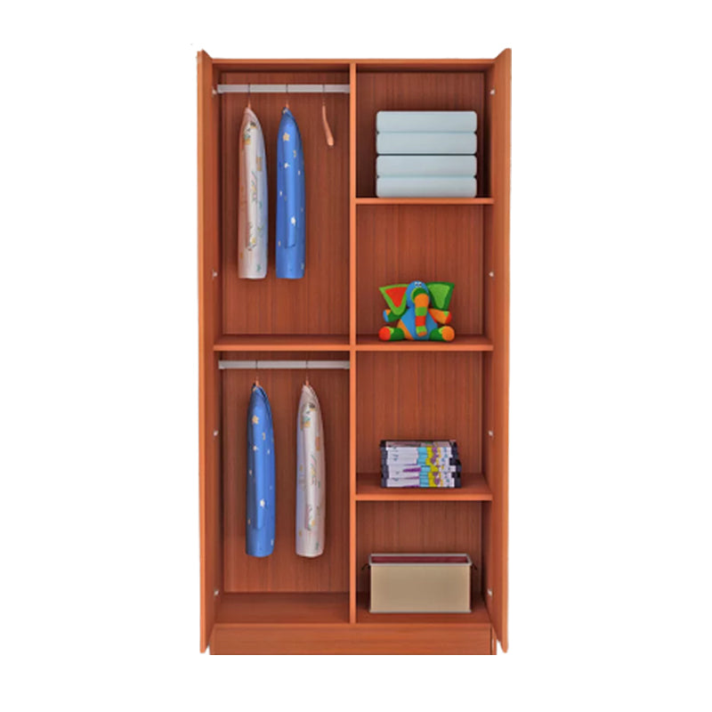 Blue Modern Coat Locker High Gloss Wooden Kid's Wardrobe with 2-Door