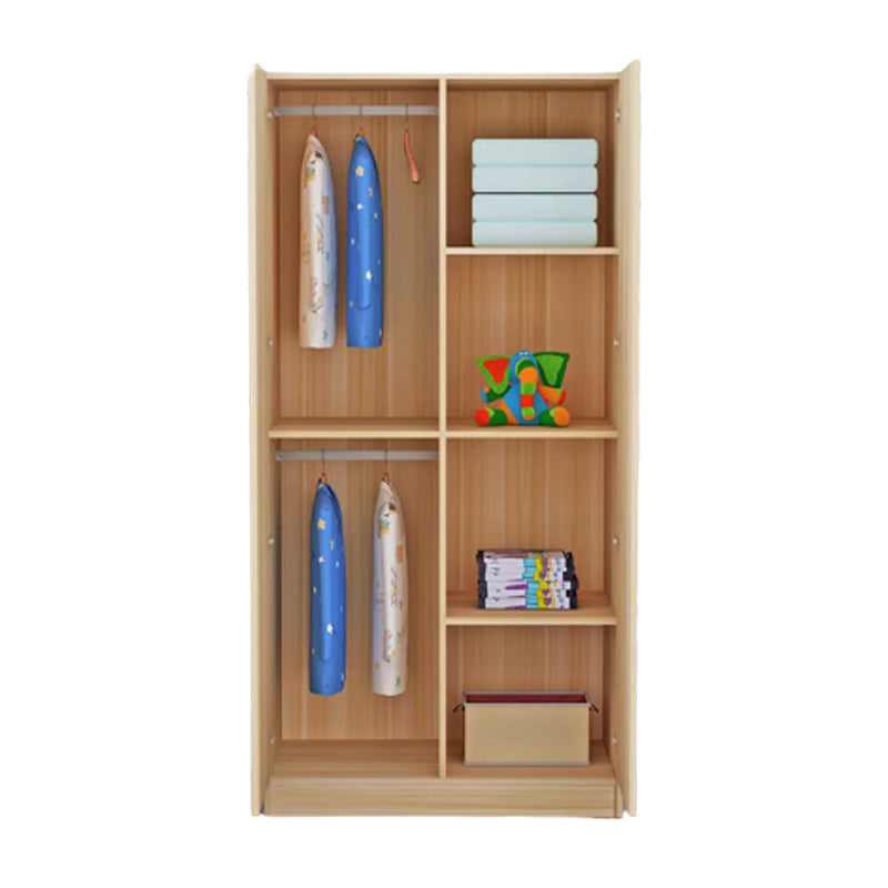 Blue Modern Coat Locker High Gloss Wooden Kid's Wardrobe with 2-Door