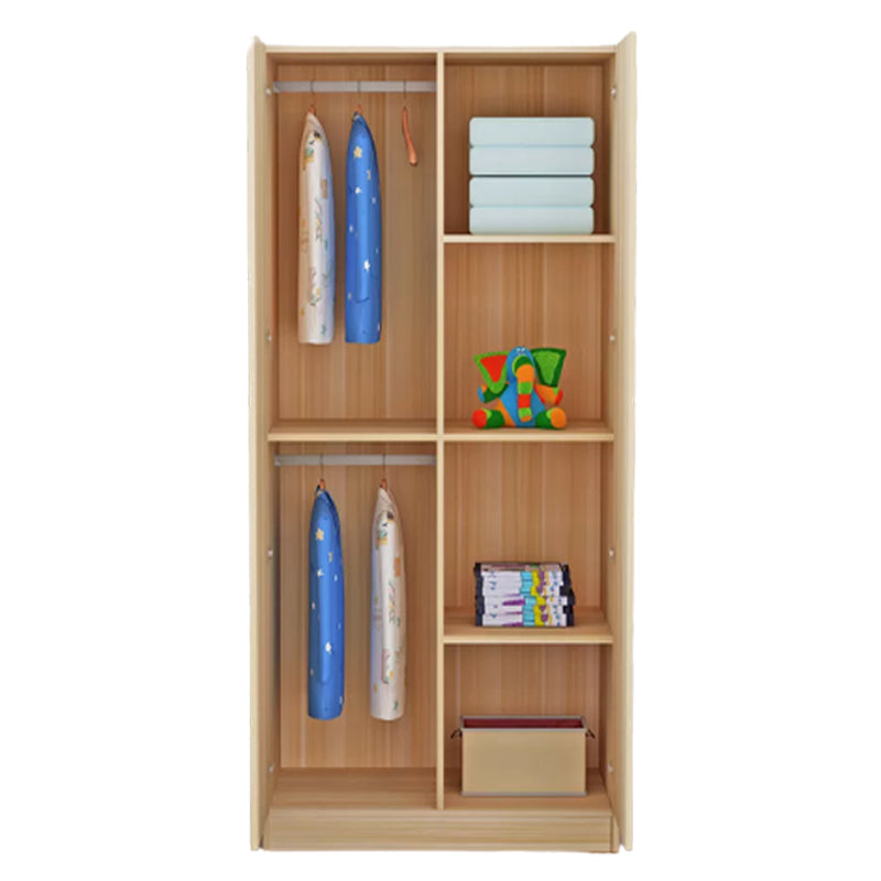 Blue Modern Coat Locker High Gloss Wooden Kid's Wardrobe with 2-Door