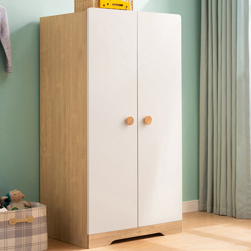 White Modern Kid's Wardrobe 2-Drawer Contemporary Coat Locker