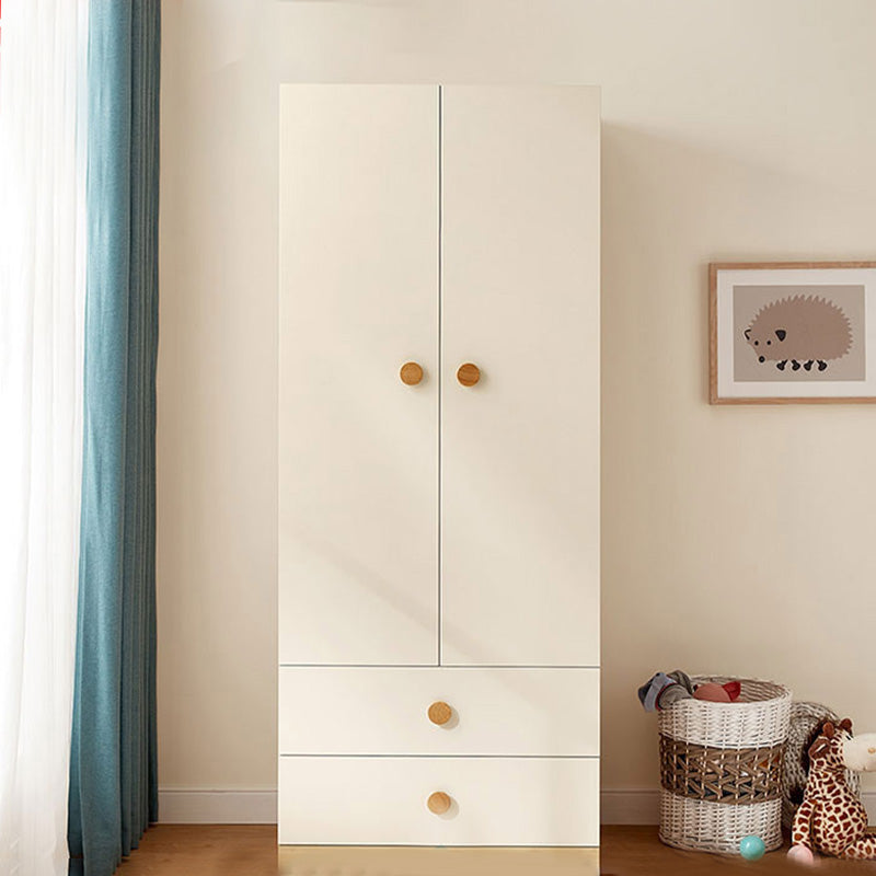 White Modern Kid's Wardrobe 2-Drawer Contemporary Coat Locker