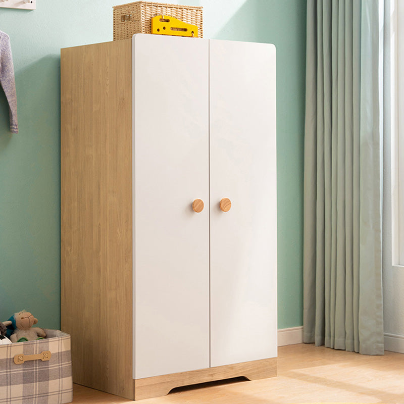 White Modern Kid's Wardrobe 2-Drawer Contemporary Coat Locker