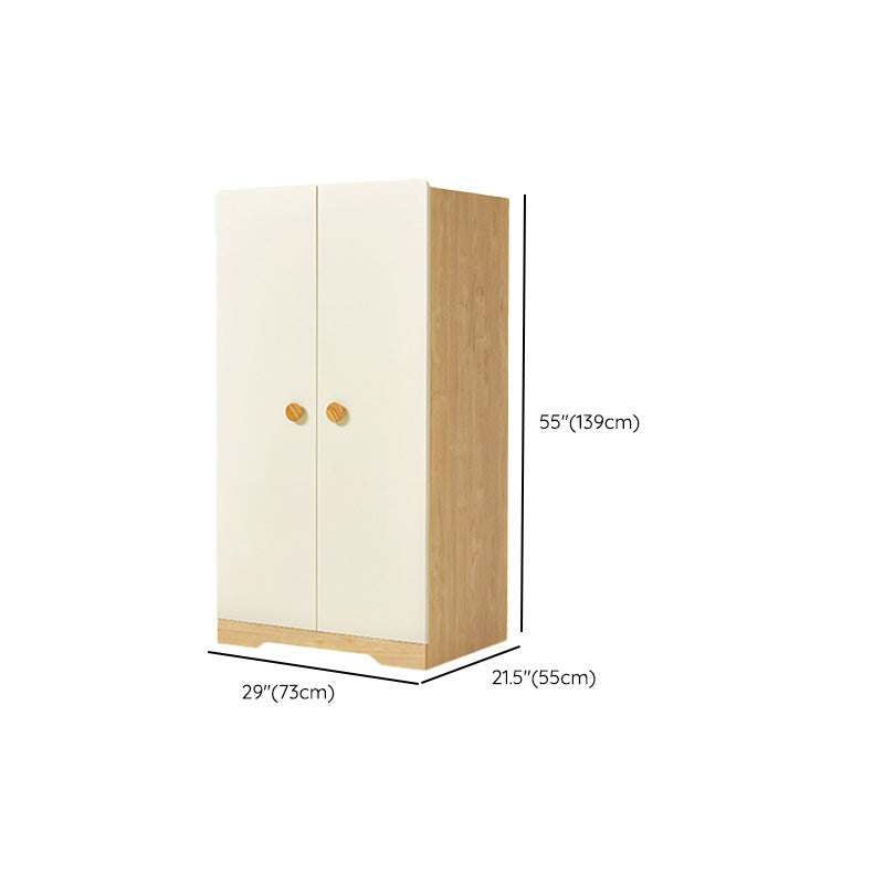 White Modern Kid's Wardrobe 2-Drawer Contemporary Coat Locker