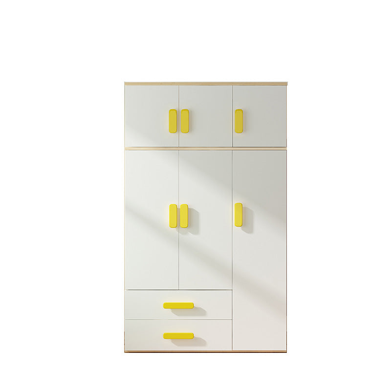 Yellow Modern Kids Closet 2-Drawer Wooden Glossy Kid's Wardrobe