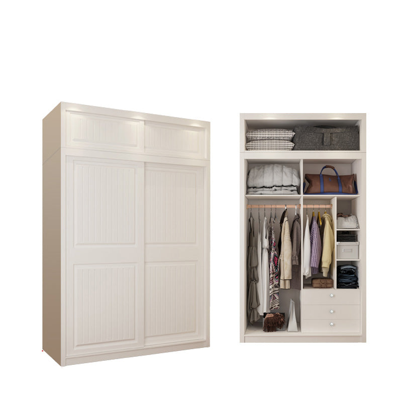 Wooden White Kids Closet Modern High Gloss Kid's Wardrobe with Drawer