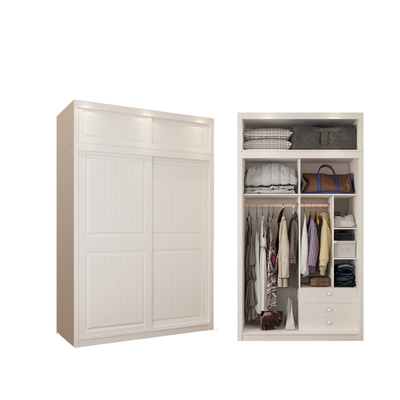 Wooden White Kids Closet Modern High Gloss Kid's Wardrobe with Drawer