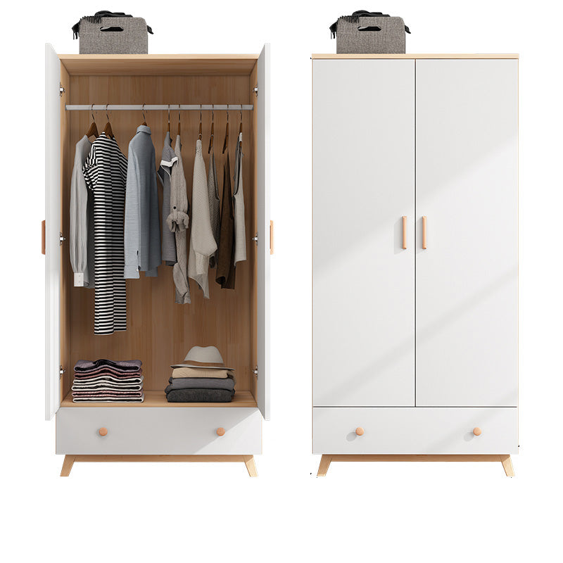 White Wooden Kids Closet Contemporary High Gloss Kid's Wardrobe