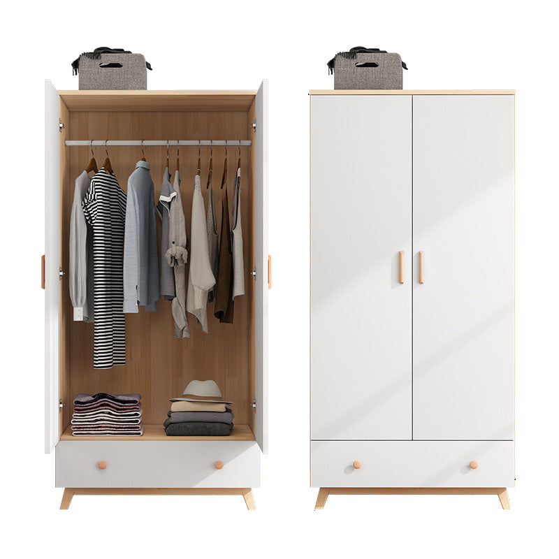 White Wooden Kids Closet Contemporary High Gloss Kid's Wardrobe