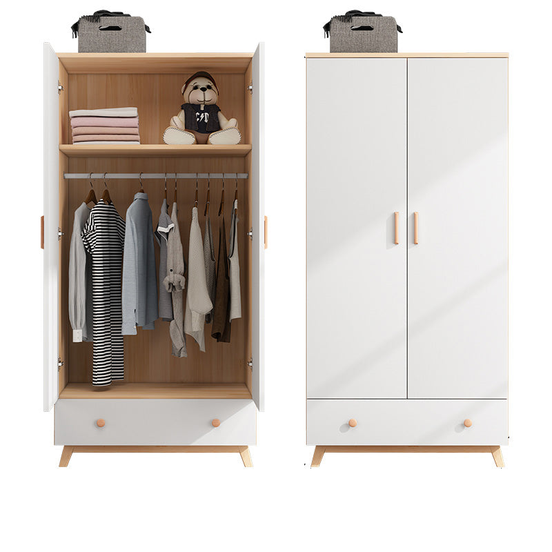 White Wooden Kids Closet Contemporary High Gloss Kid's Wardrobe