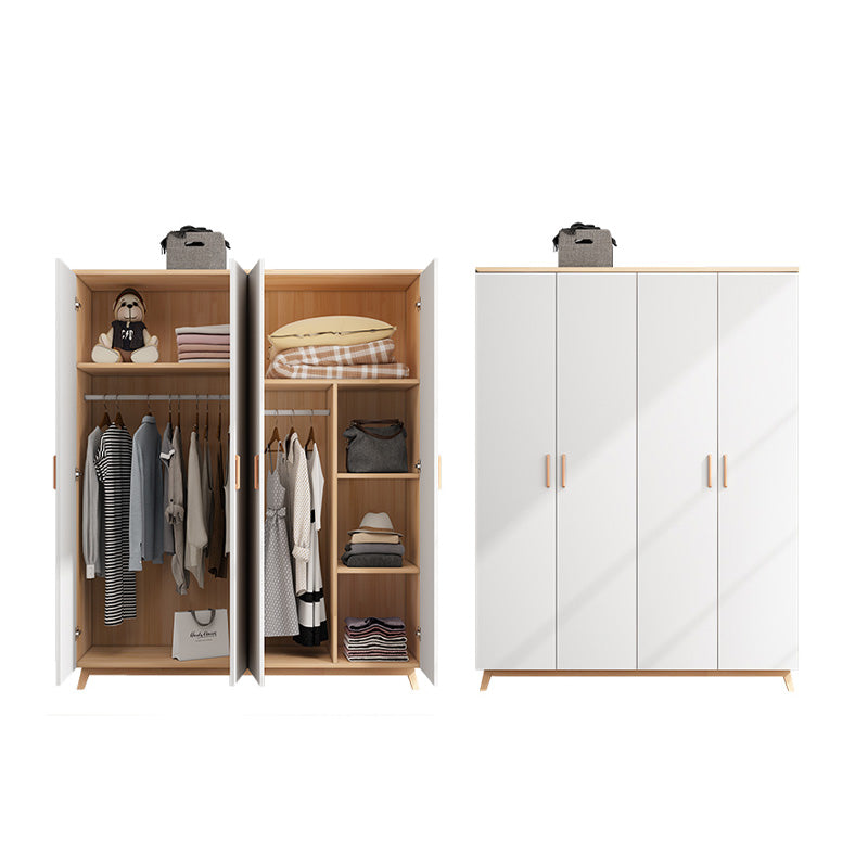 White Wooden Kids Closet Contemporary High Gloss Kid's Wardrobe