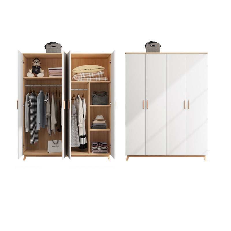 White Wooden Kids Closet Contemporary High Gloss Kid's Wardrobe