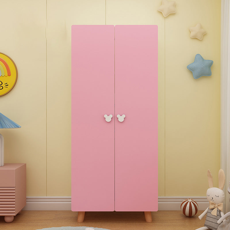 Modern Pink Kids Closet Wooden High Gloss 1-Drawer Kid's Wardrobe