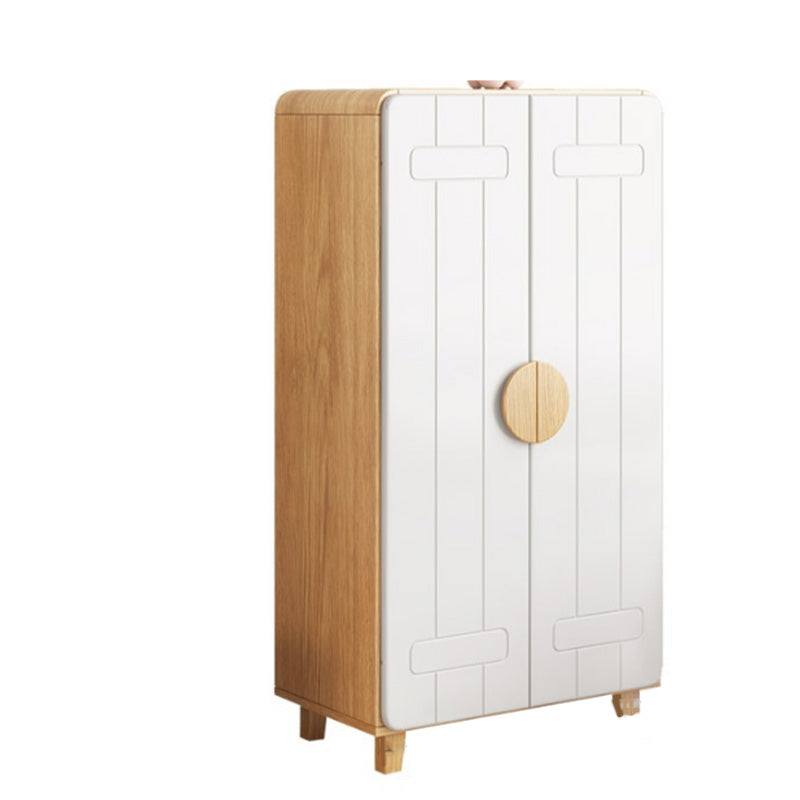 Wooden Modern Coat Locker White Glossy Kids Closet with Garment Rod