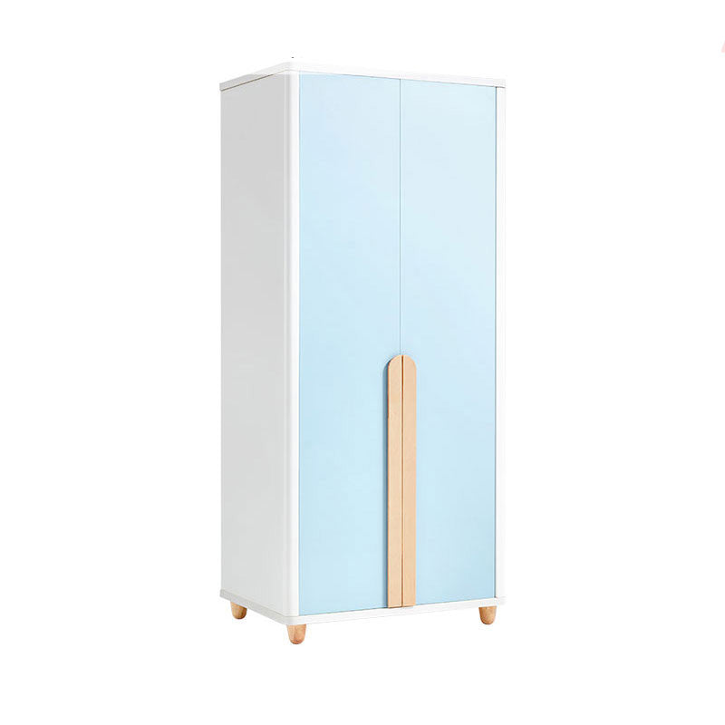 Blue High Gloss Coat Locker Wooden with Lower Storage Drawers