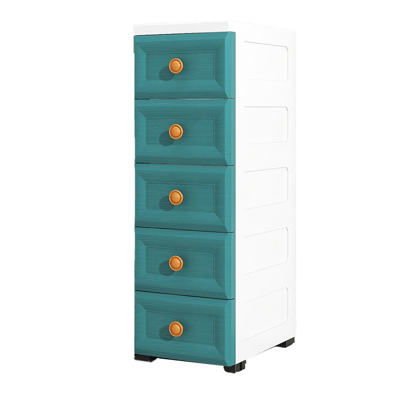 Green Modern Kid's Wardrobe Plastic High Gloss 4-Drawer Coat Locker