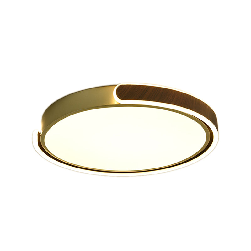 Brown Modern Metal Flush Mount Circle Shape Ceiling Light with Acrylic Shade for Passage