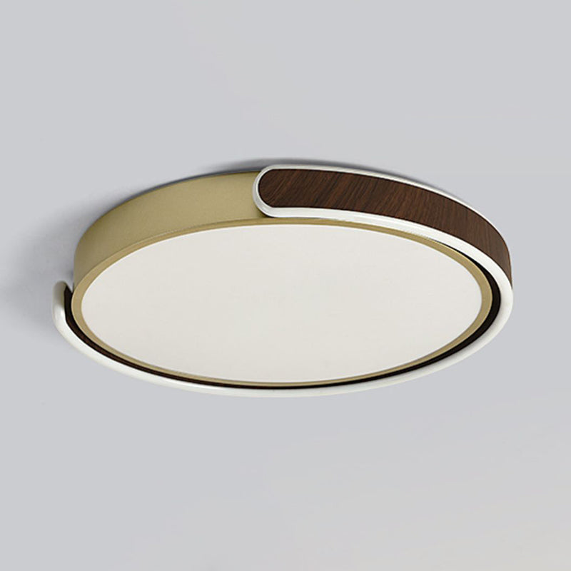 Brown Modern Metal Flush Mount Circle Shape Ceiling Light with Acrylic Shade for Passage