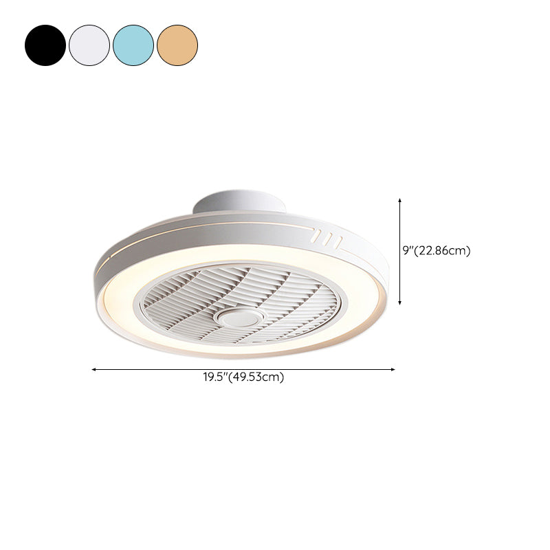 Single Polished Modern Ceiling Fan Lamp Metallic Ceiling Fan Light for Living Room