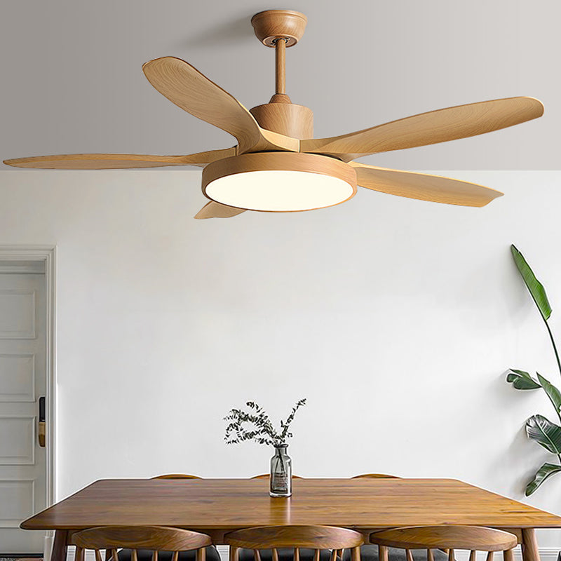 Nordic LED Ceiling Fan 5-Blade Fan Lighting with ABS for Living Room