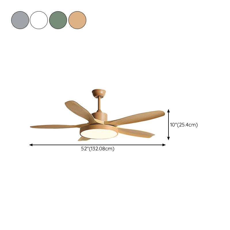 Nordic LED Ceiling Fan 5-Blade Fan Lighting with ABS for Living Room