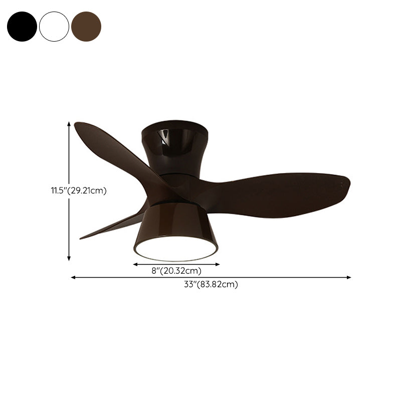 Modern Simple Fan Ceiling Fixture in Black / Brown / White LED 3 - Blades Fan Lighting