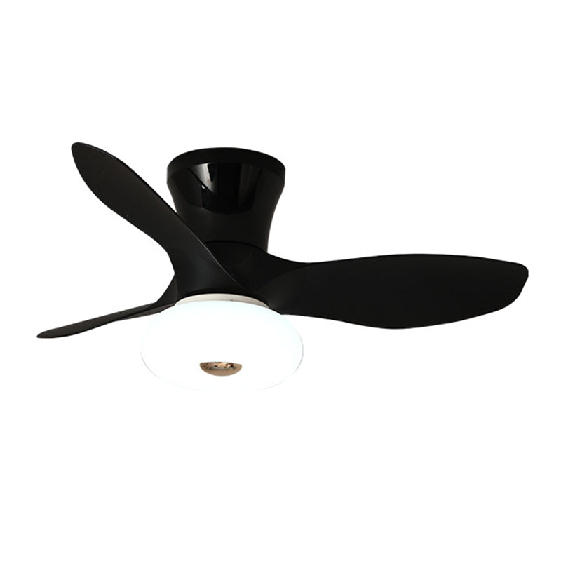 Simple LED Ceiling Fan Fixture 3 - Blades Contemporary Fan Light in Black / White / Brown