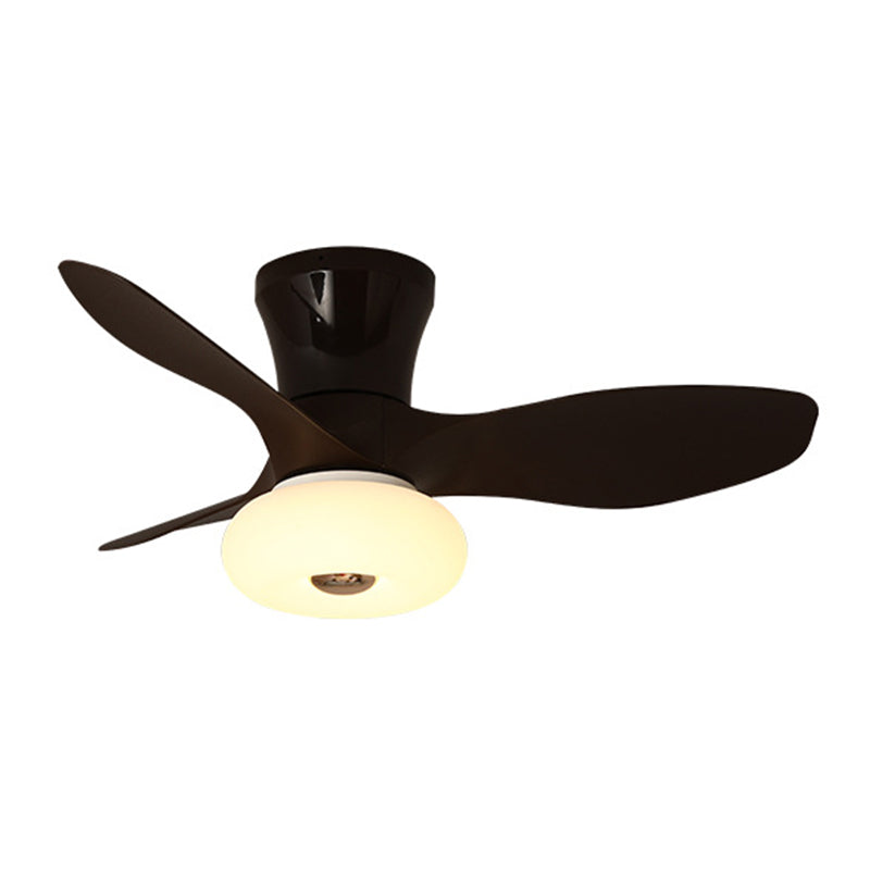 Simple LED Ceiling Fan Fixture 3 - Blades Contemporary Fan Light in Black / White / Brown