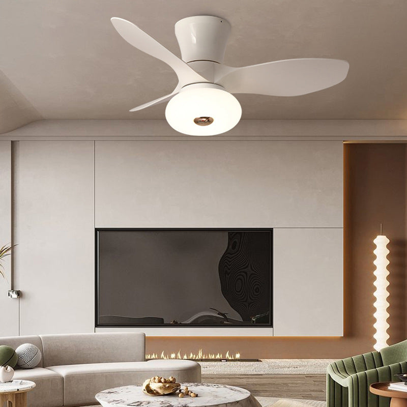 Simple LED Ceiling Fan Fixture 3 - Blades Contemporary Fan Light in Black / White / Brown