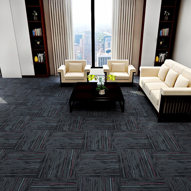 Stripe Print Carpet Floor Tile Level Loop Non-Skid Loose Lay Office Room Carpet Tile