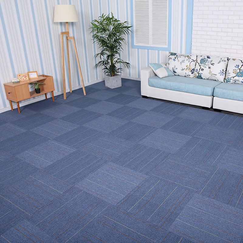 Stripe Print Carpet Floor Tile Level Loop Non-Skid Loose Lay Office Room Carpet Tile