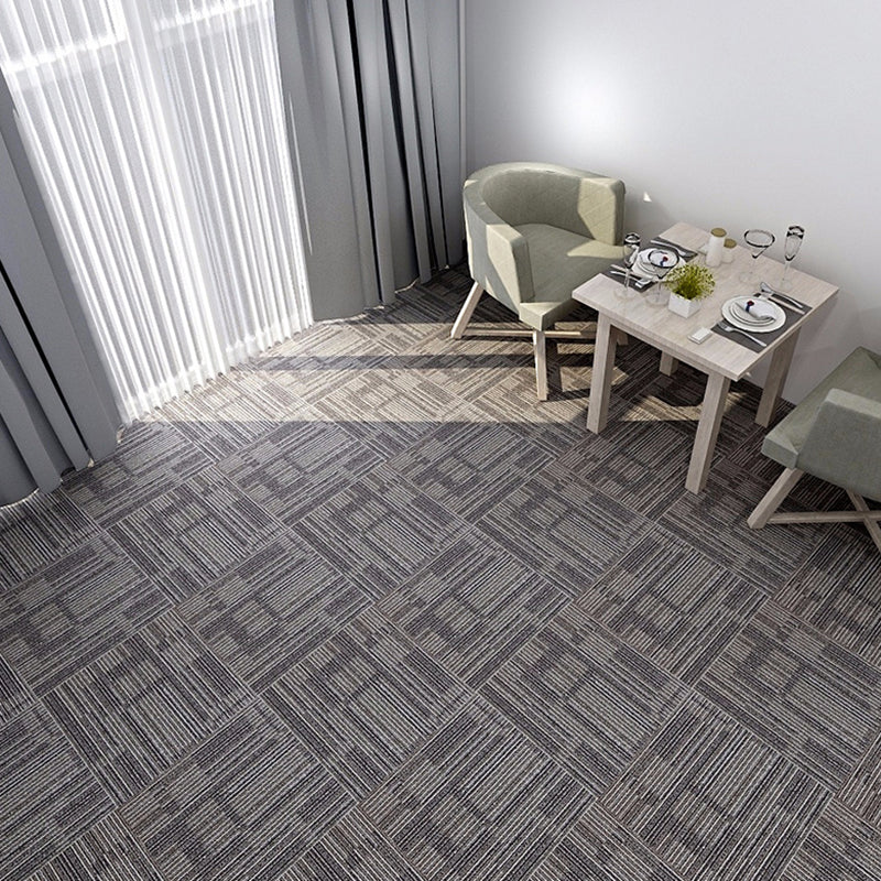 Stripe Print Carpet Floor Tile Level Loop Non-Skid Loose Lay Office Room Carpet Tile