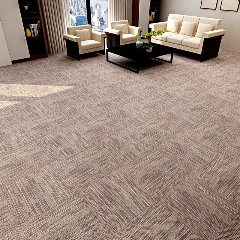 Stripe Print Carpet Floor Tile Level Loop Non-Skid Loose Lay Office Room Carpet Tile