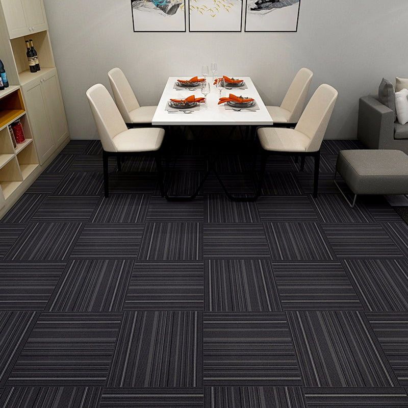 Stripe Print Carpet Floor Tile Level Loop Non-Skid Loose Lay Office Room Carpet Tile