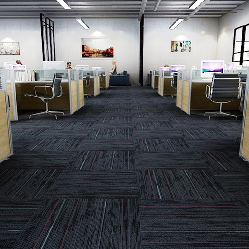 Stripe Print Carpet Floor Tile Level Loop Non-Skid Loose Lay Office Room Carpet Tile