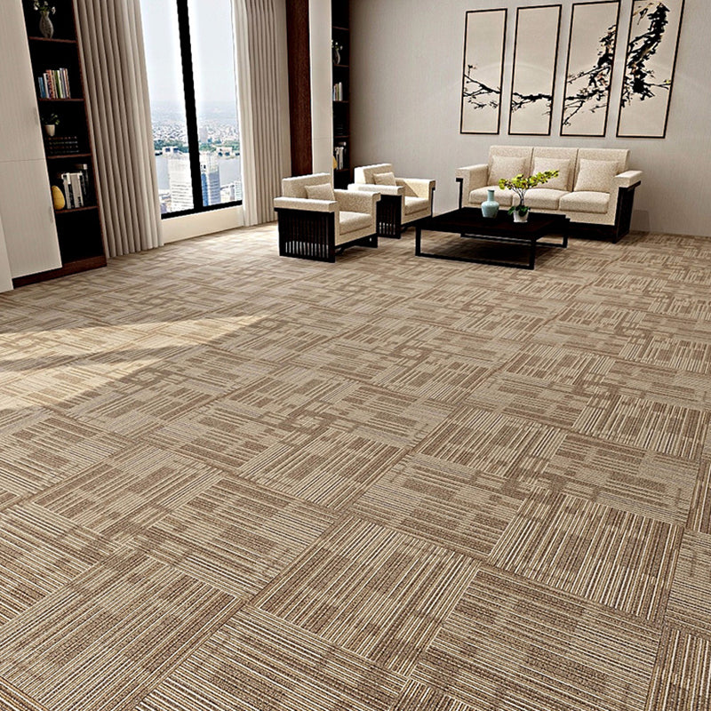 Stripe Print Carpet Floor Tile Level Loop Non-Skid Loose Lay Office Room Carpet Tile