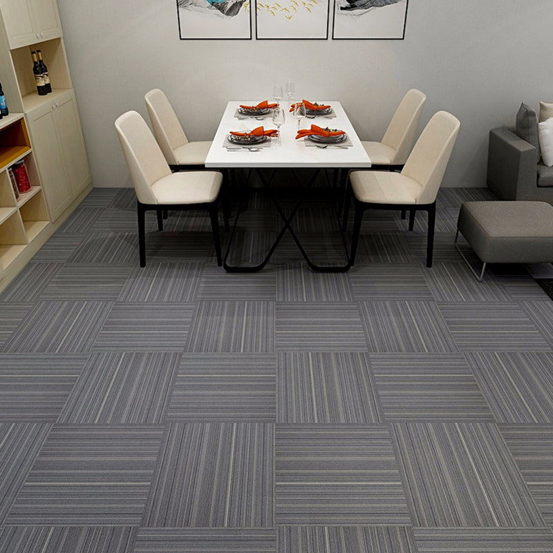 Stripe Print Carpet Floor Tile Level Loop Non-Skid Loose Lay Office Room Carpet Tile