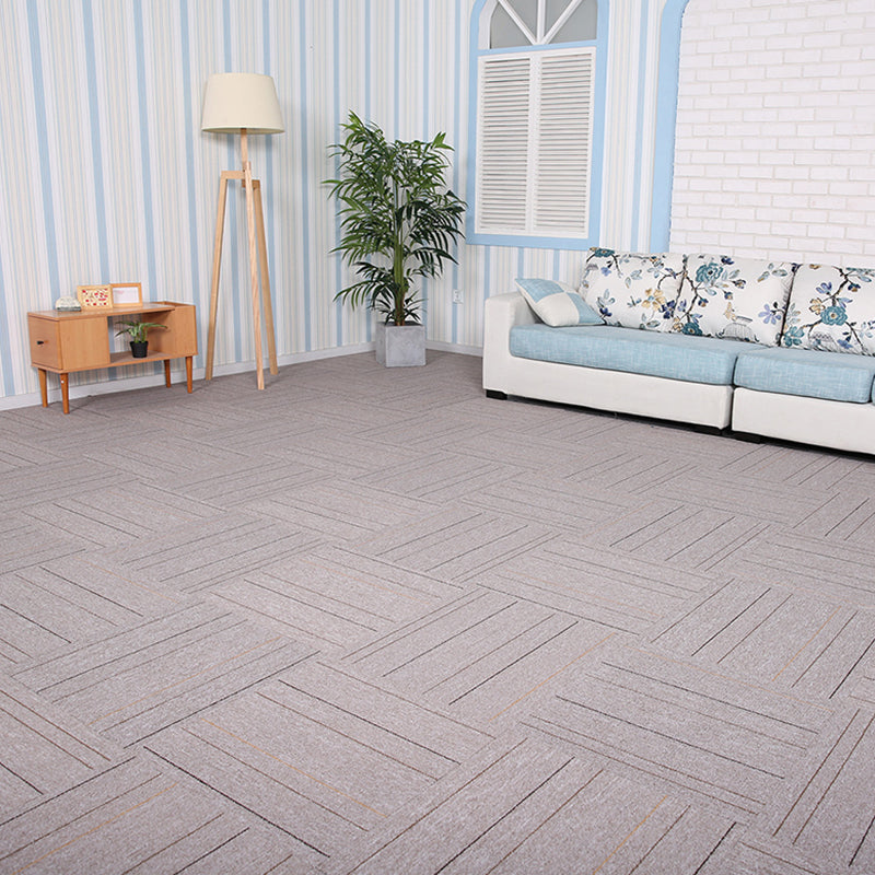 Stripe Print Carpet Floor Tile Level Loop Non-Skid Loose Lay Office Room Carpet Tile