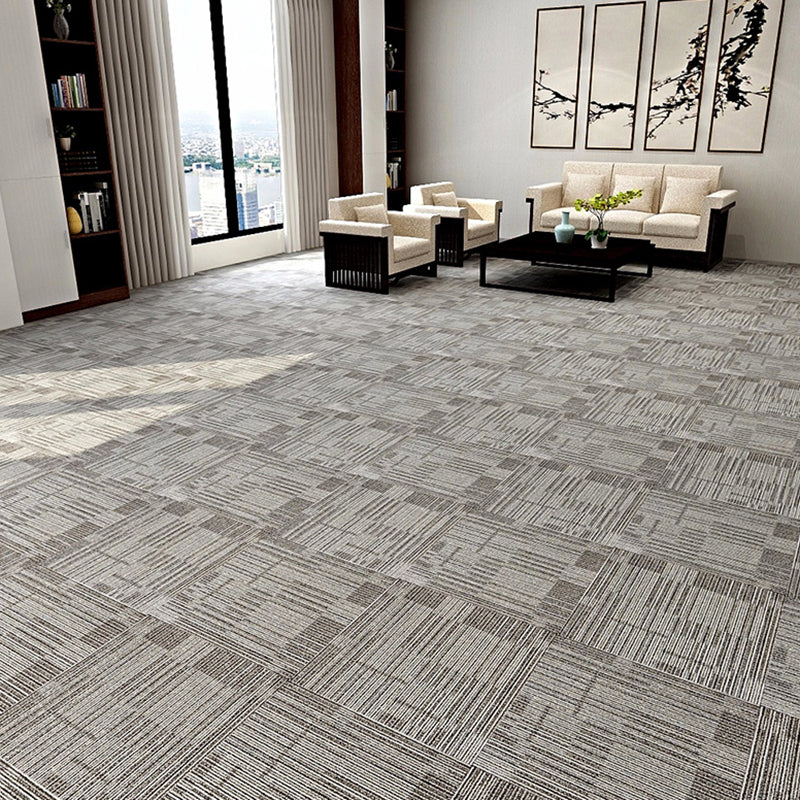 Stripe Print Carpet Floor Tile Level Loop Non-Skid Loose Lay Office Room Carpet Tile