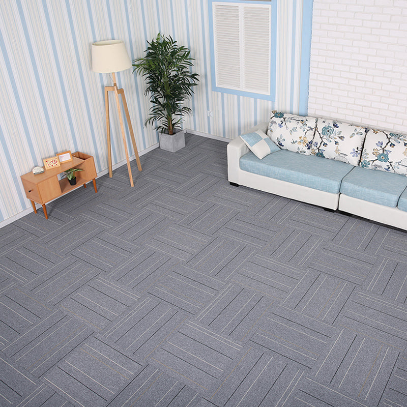 Stripe Print Carpet Floor Tile Level Loop Non-Skid Loose Lay Office Room Carpet Tile