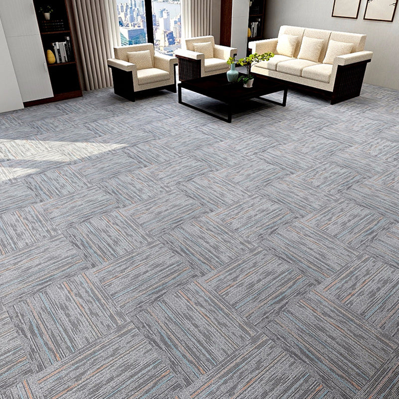 Stripe Print Carpet Floor Tile Level Loop Non-Skid Loose Lay Office Room Carpet Tile