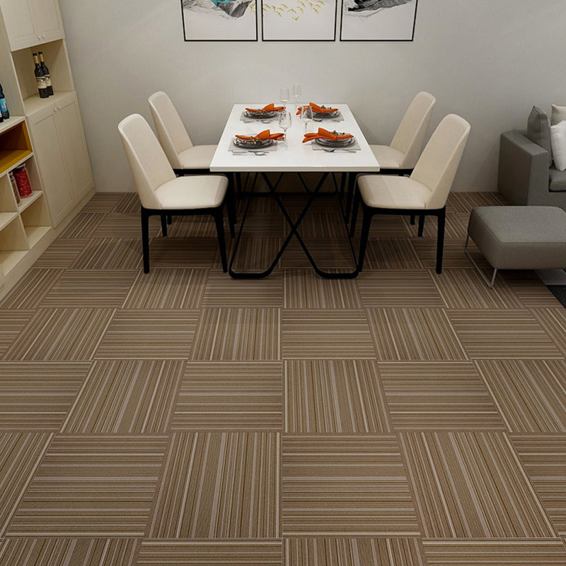 Stripe Print Carpet Floor Tile Level Loop Non-Skid Loose Lay Office Room Carpet Tile