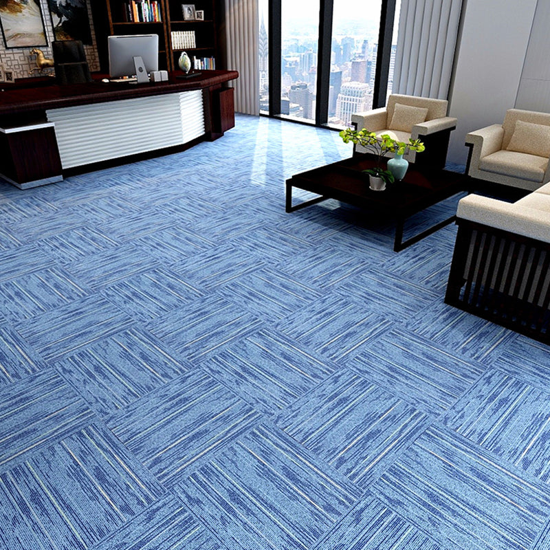 Stripe Print Carpet Floor Tile Level Loop Non-Skid Loose Lay Office Room Carpet Tile