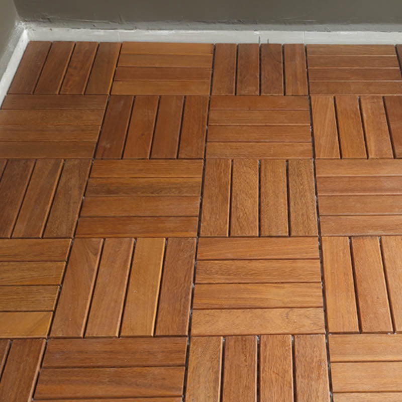 Solid Wood Patio Flooring Tiles Interlocking Deck Plank for Indoor and Outdoor