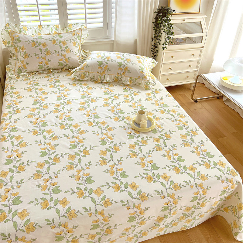 Floral Printed Bed Sheet Set Modern Elegant Sheet for Bedroom