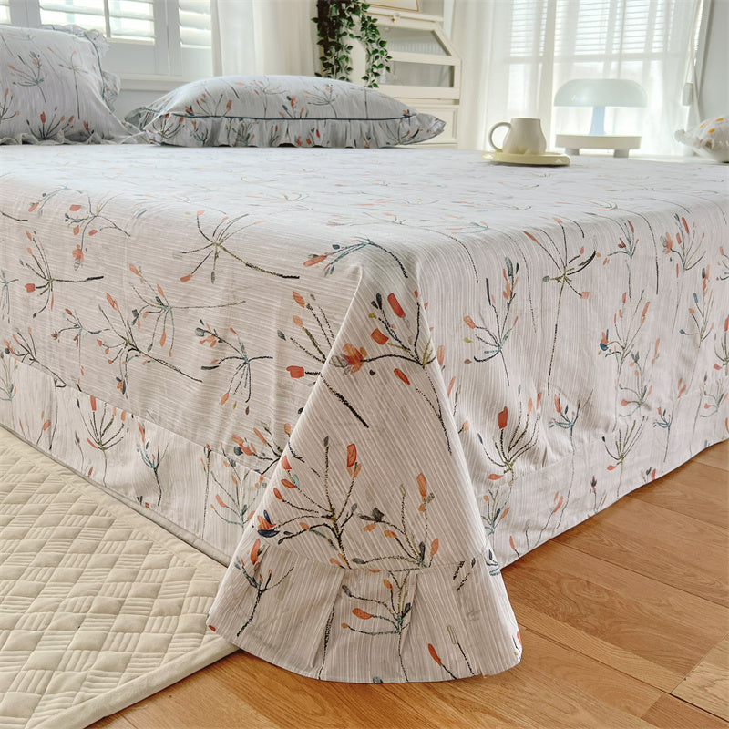 Floral Printed Bed Sheet Set Modern Elegant Sheet for Bedroom