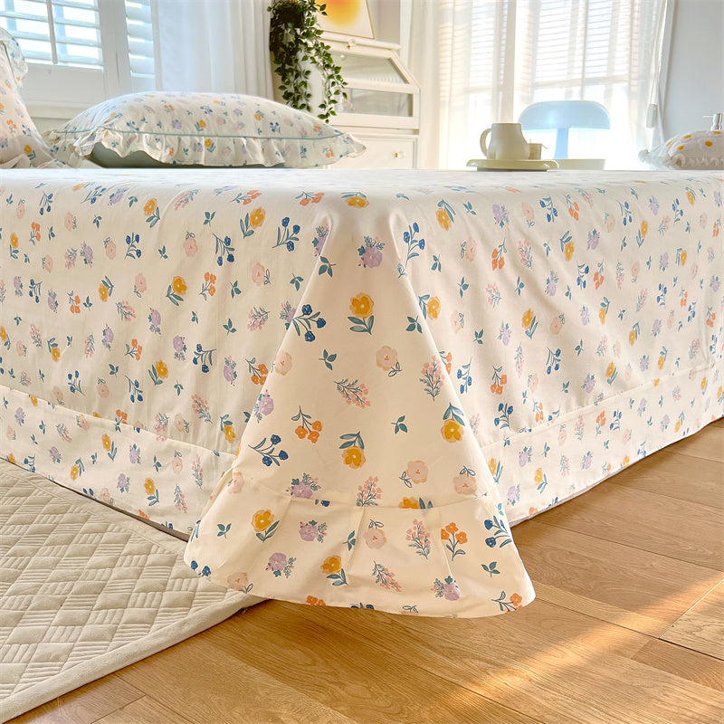 Floral Printed Bed Sheet Set Modern Elegant Sheet for Bedroom