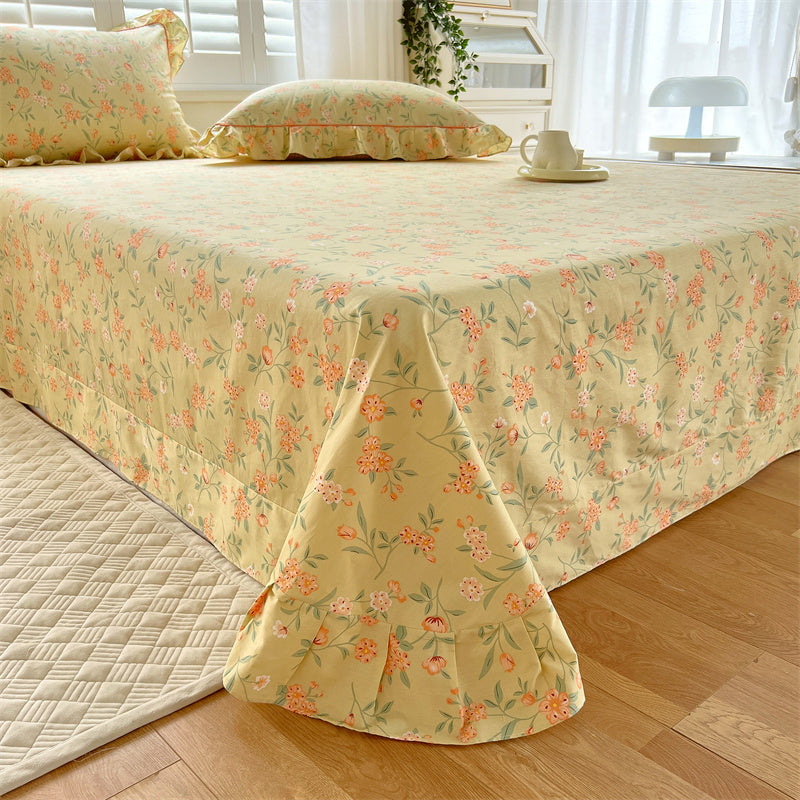 Floral Printed Bed Sheet Set Modern Elegant Sheet for Bedroom