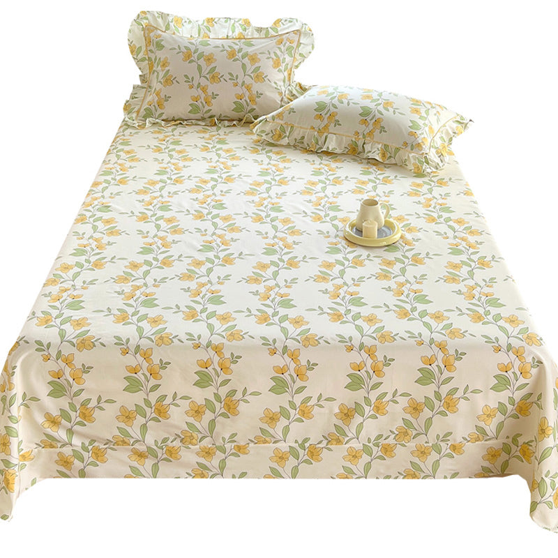 Floral Printed Bed Sheet Set Modern Elegant Sheet for Bedroom