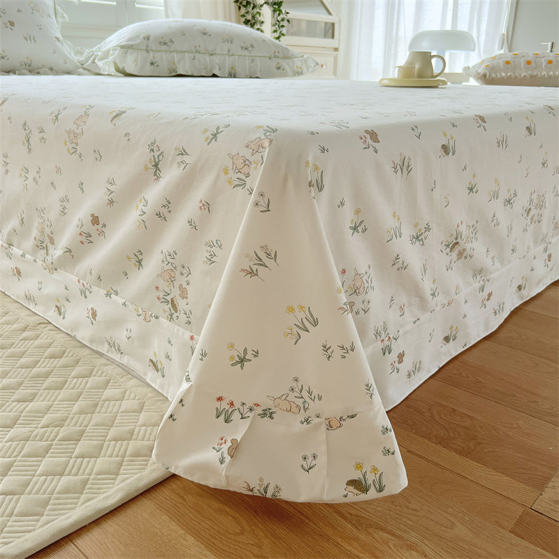 Floral Printed Bed Sheet Set Modern Elegant Sheet for Bedroom