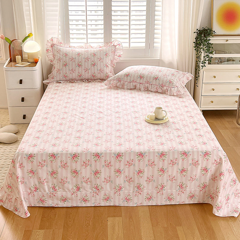 Floral Printed Bed Sheet Set Modern Elegant Sheet for Bedroom